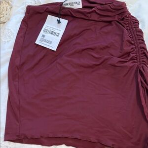 Princess Polly Wine Ruched Skirt